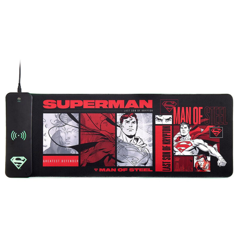 Superman DC Comics Gaming Mouse Pad with Wireless Charger