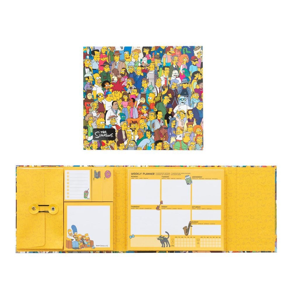 Weekly planner with sticky notes The Simpsons