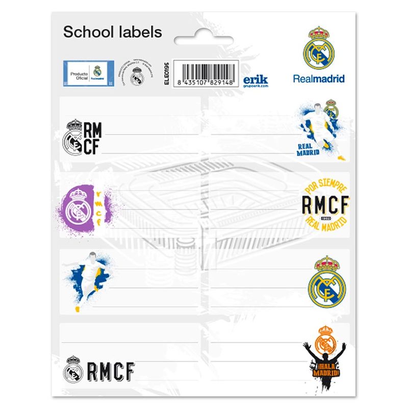 real madrid adhesive labels