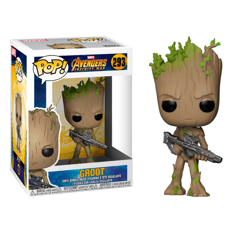 pop figure marvel avengers infinity war teen groot with gun