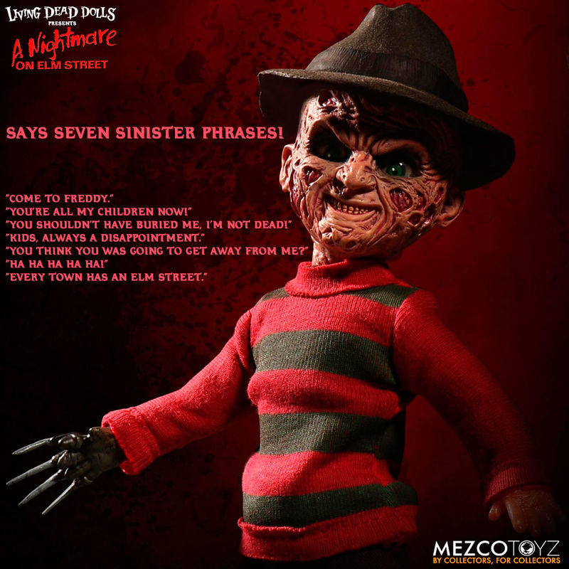 Freddy Krueger Talking Doll from A Nightmare on Elm Street, 25cm (English)