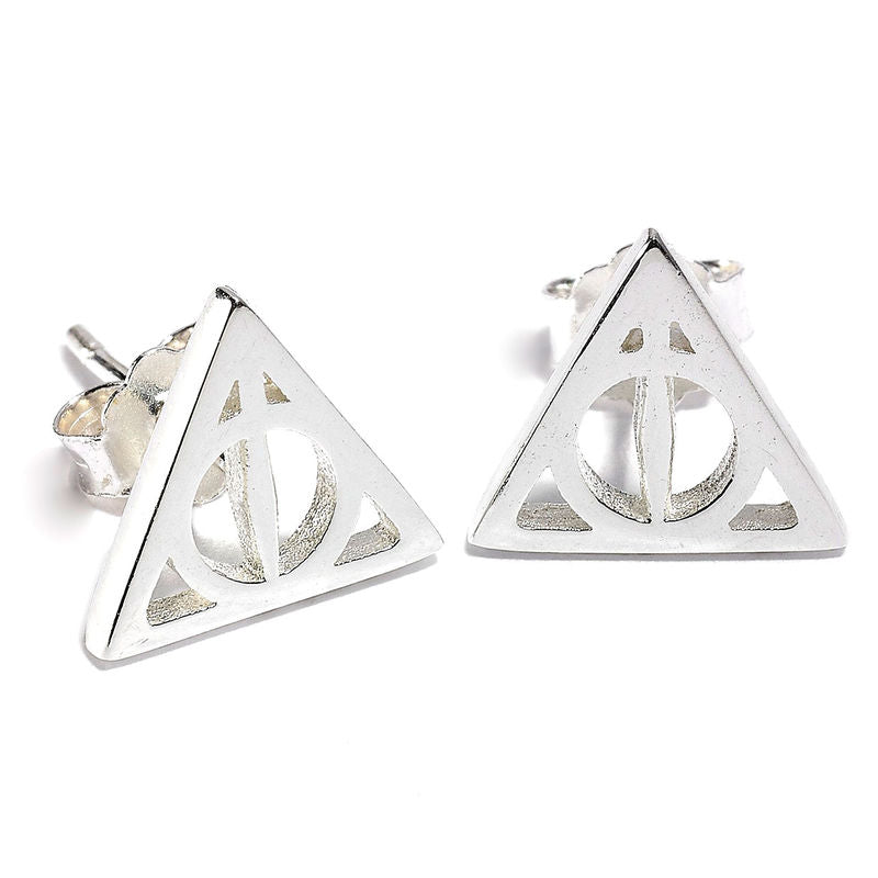 deathly hallows silver earrings