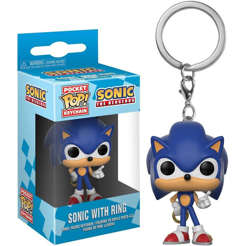 pocket pop sonic with ring keychain
