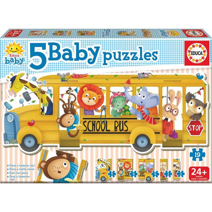 puzzle school bus 2 5pcs