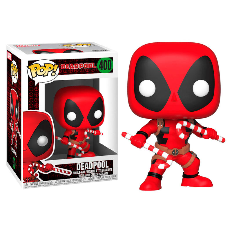pop figure marvel holiday deadpool with candy canes