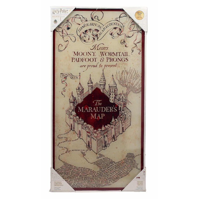 harry potter marauder's map glass poster