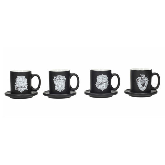 set of mini espresso cups with harry potter emblems