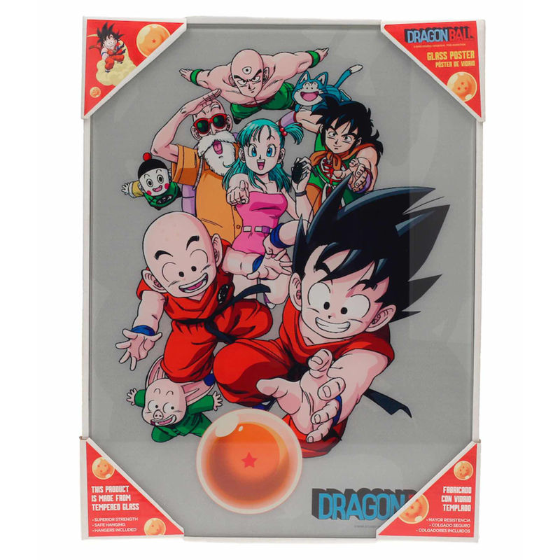 dragon ball character glass poster