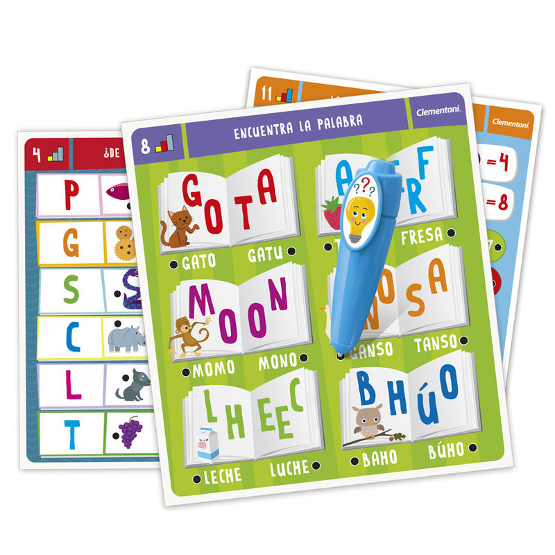 Letras e números interativos em espanhol com caneta