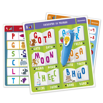 Letras e números interativos em espanhol com caneta
