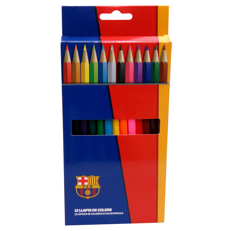 fc barcelona colored pencils box