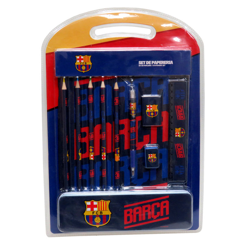 fc barcelona stationery set  pencil case