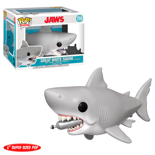 pop figure shark jaws diving tank 15cm