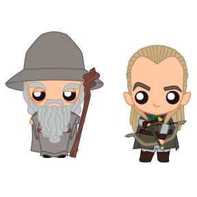 pokis gandalf & legolas the lord of the rings figure set (2 figures)