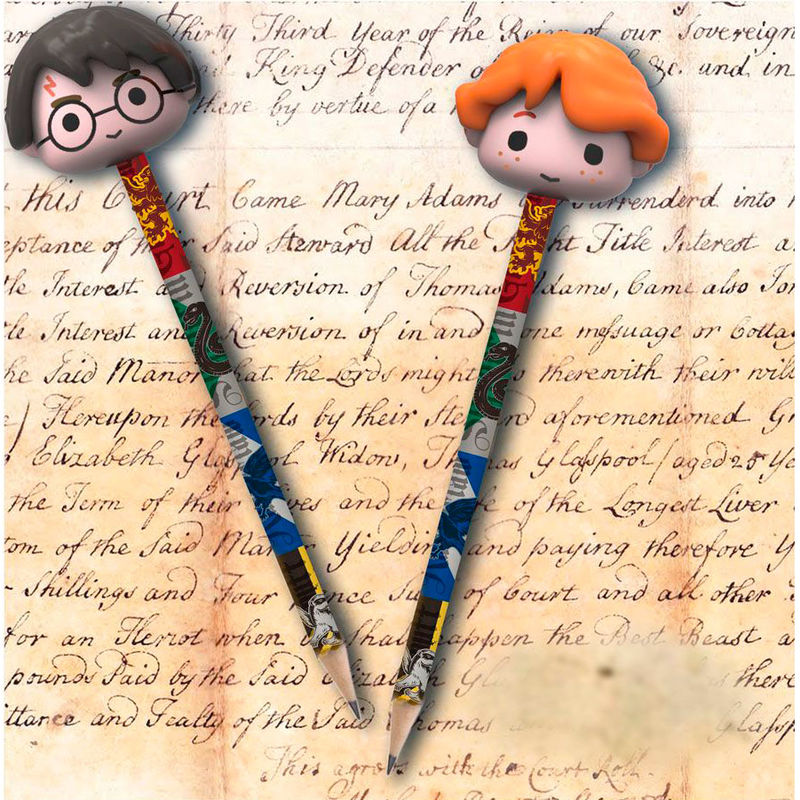 Blister pack of 2 Harry Potter 3D pencils with erasers