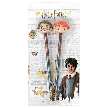 blister pack of 2 harry potter 3d pencils with erasers