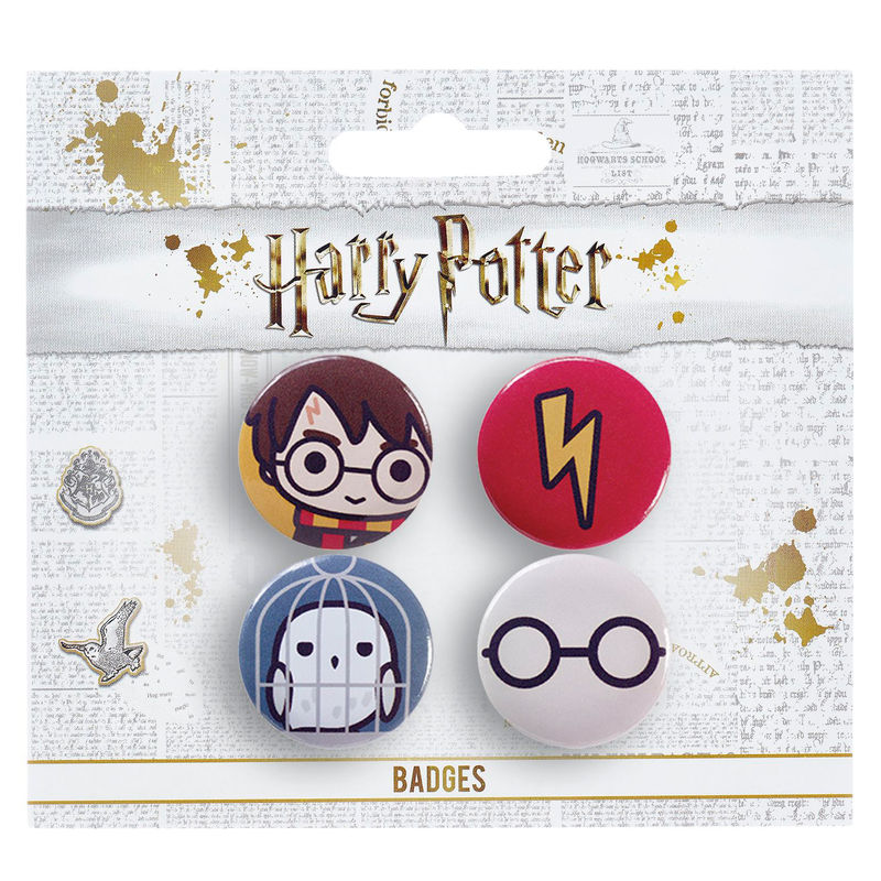 set of 4 assorted harry potter pins