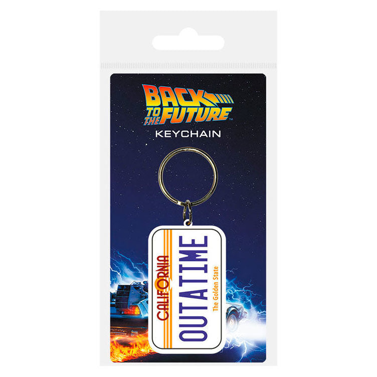 back to the future license plate rubber keychain