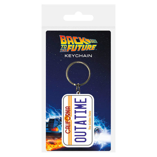 back to the future license plate rubber keychain