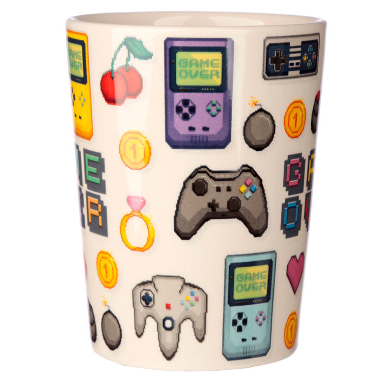 Mug à poignée 3D joystick pixel Game Over