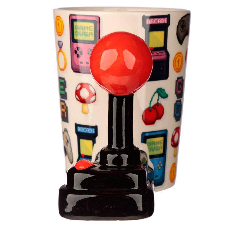 Mug à poignée 3D joystick pixel Game Over