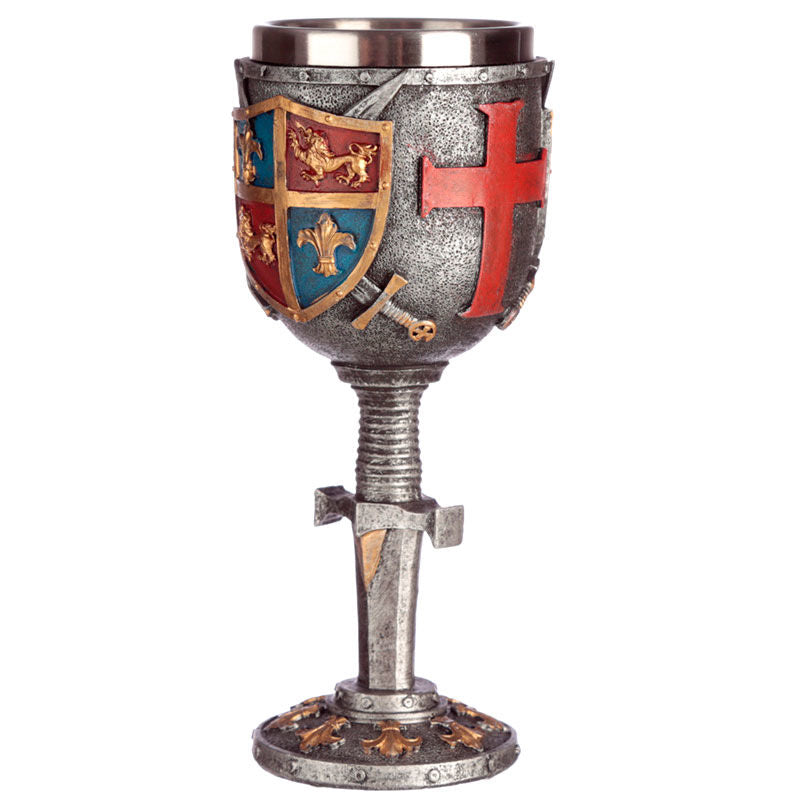 Cup, Shield, and Medieval Sword