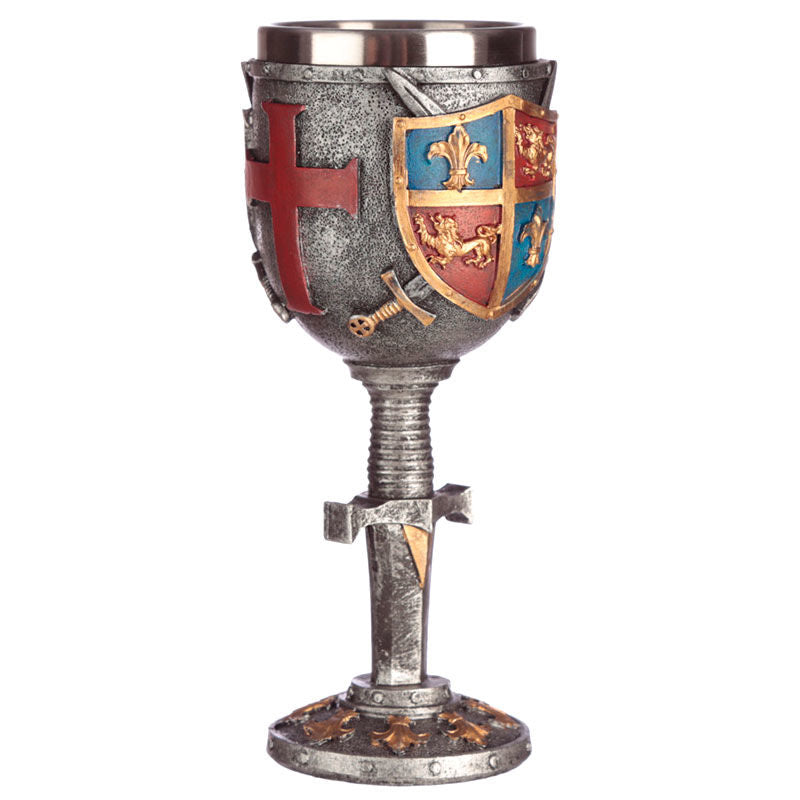 Cup, Shield, and Medieval Sword