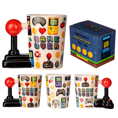 Mug à poignée 3D joystick pixel Game Over
