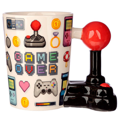 3d handle mug joystick pixel game over