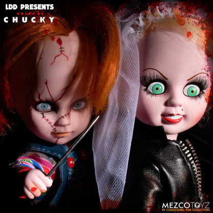 Set di 2 bambole viventi Chucky e Tiffany da 25 cm