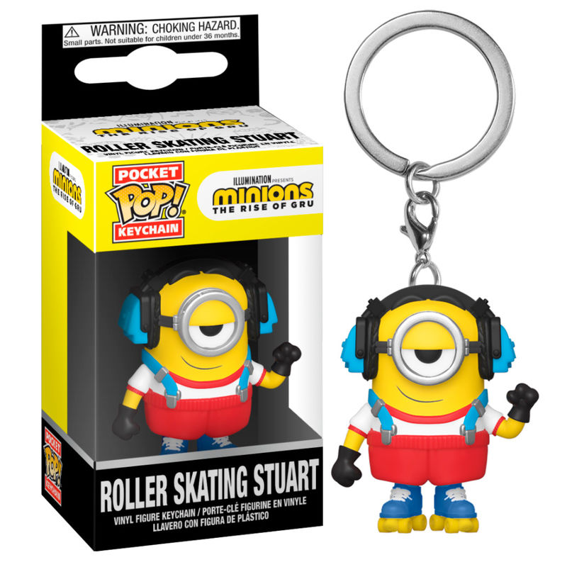 pocket pop minions 2 roller skating stuart keychain