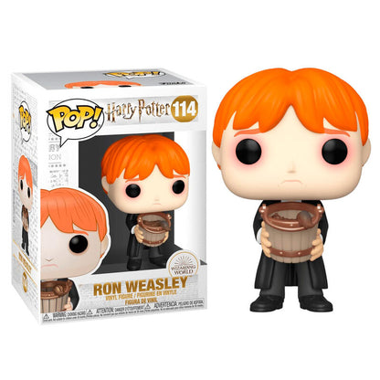 Figura POP de Harry Potter Ron vomitando babosas con un cubo