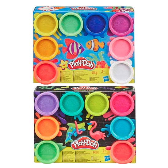 set of 8 play doh modeling clay containers (assorted)