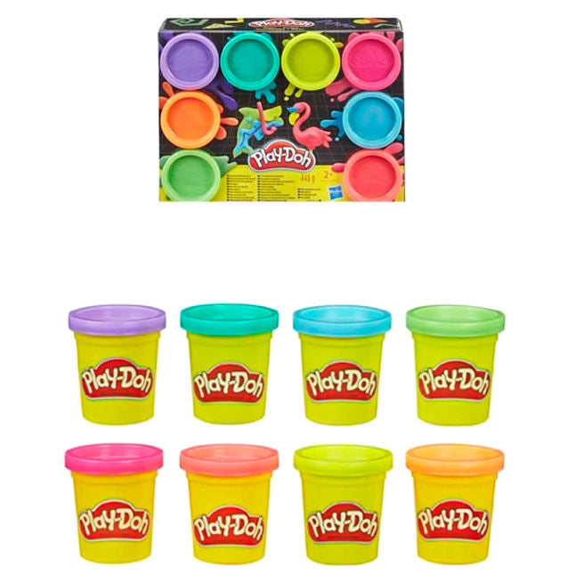 Set of 8 Play Doh Modeling Clay Containers (Assorted)