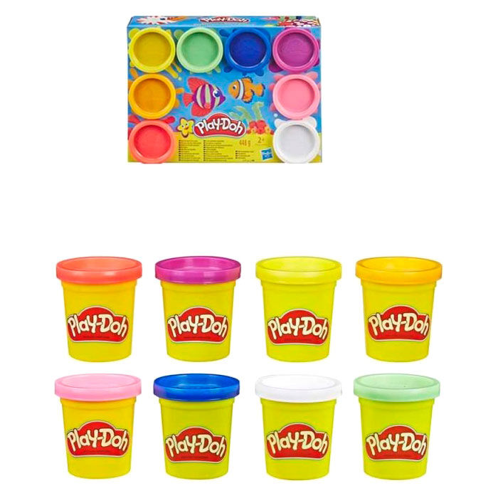 Set of 8 Play Doh Modeling Clay Containers (Assorted)