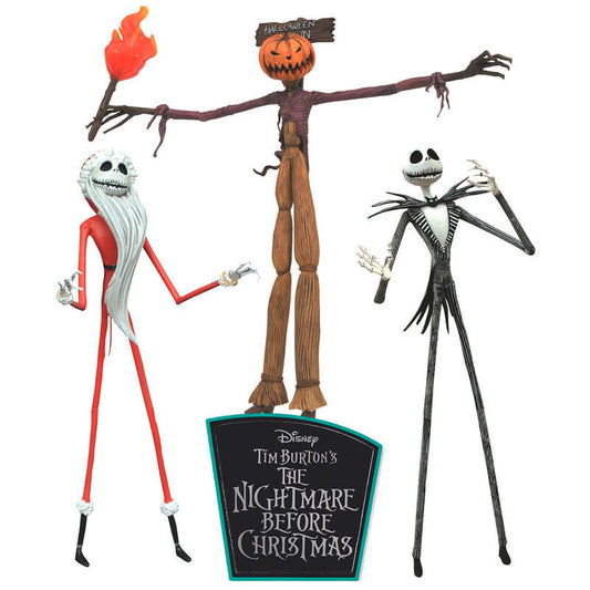 blister pack of 3 disney nightmare before christmas figures  18cm