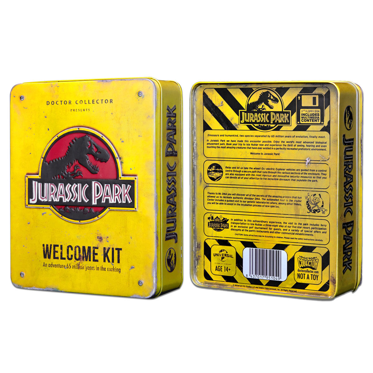 replica jurassic park welcome kit standard metal box