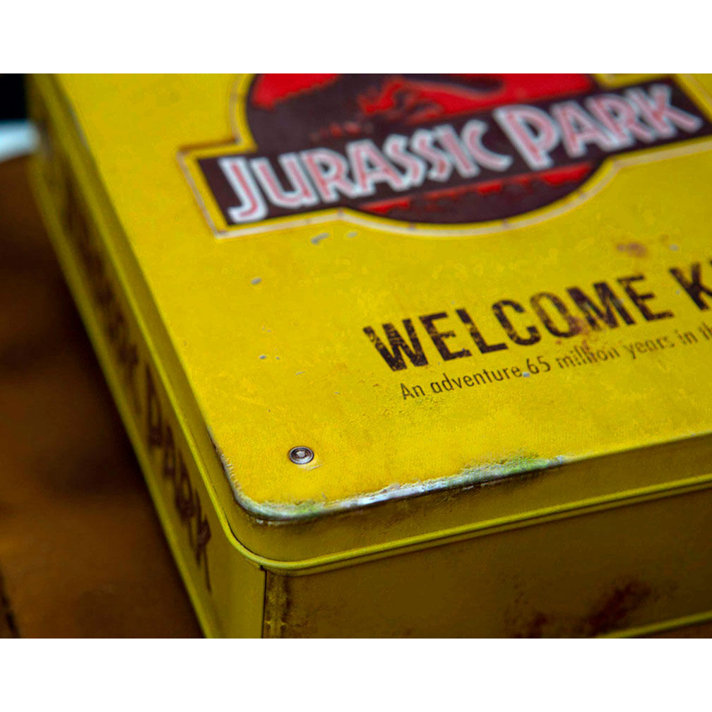 Kit di benvenuto replica di Jurassic Park in scatola di metallo standard