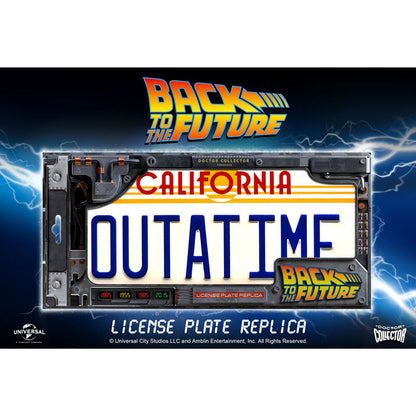 Nachbildung des Nummernschilds des DeLorean Outatime aus Zurück in die Zukunft