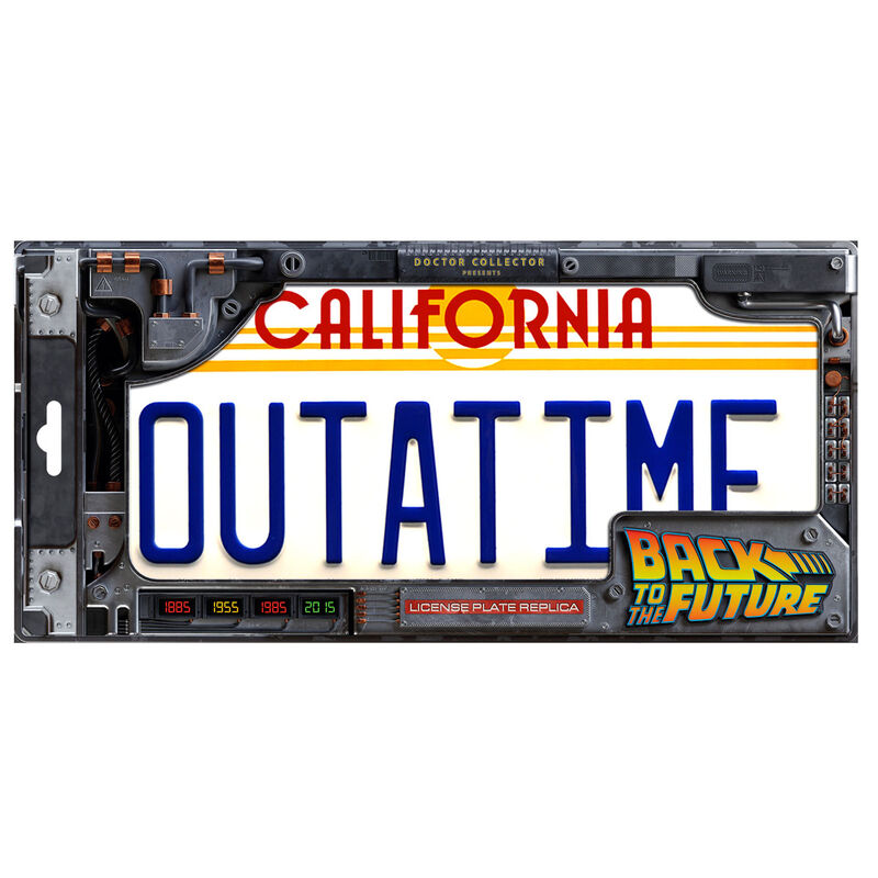 Nachbildung des Nummernschilds des DeLorean Outatime aus Zurück in die Zukunft