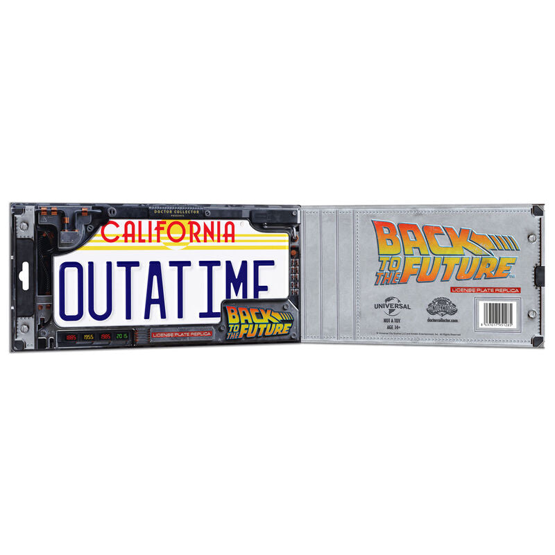 Nachbildung des Nummernschilds des DeLorean Outatime aus Zurück in die Zukunft