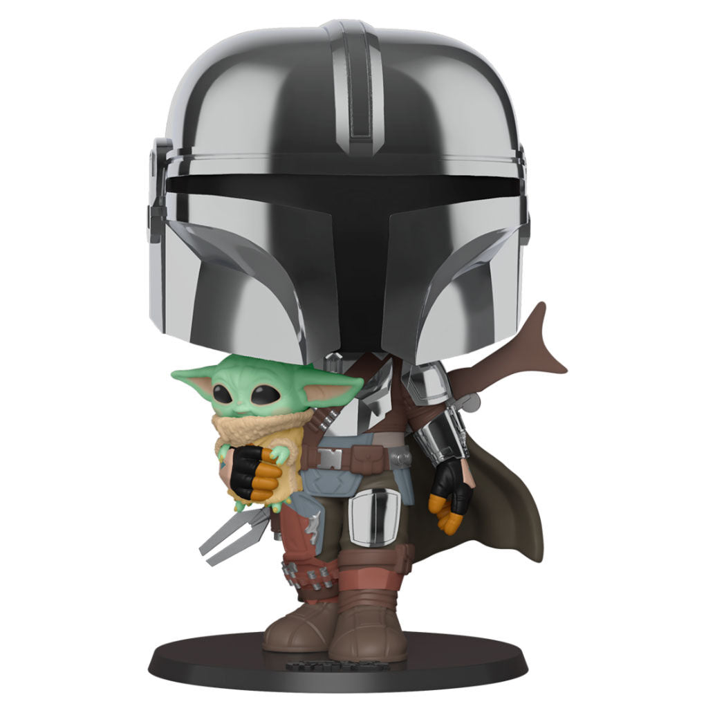 pop figure star wars mandalorian with yoda child 25cm