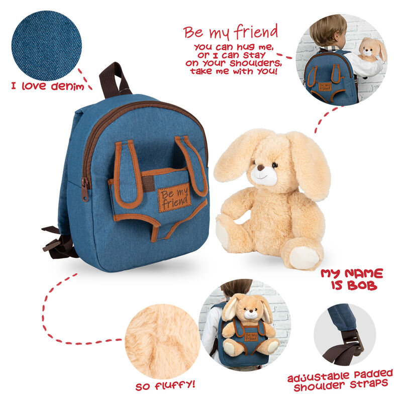 Backpack + Bob the Rabbit Plush Toy 26cm