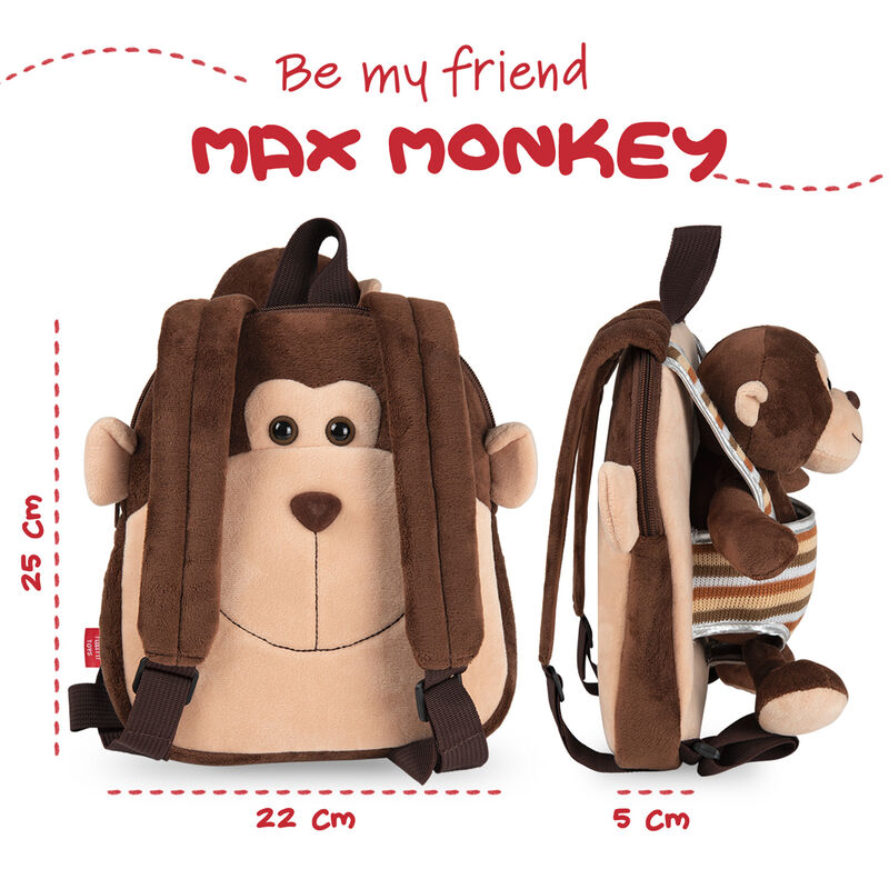 Plecak dwustronny + pluszowa małpka Monkey Max 25cm