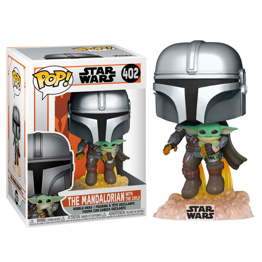 pop figure star wars the mandalorian mando flying with jet pack