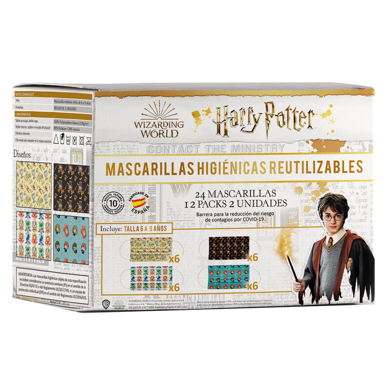 Wielorazowa maska ​​na twarz Harry Potter 6 9 lat różne kolory