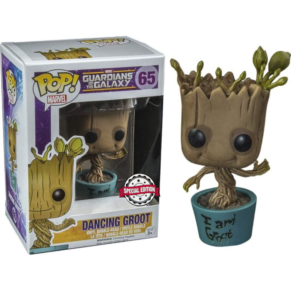 marvel guardians of the galaxy dancing i am groot exclusive pop figure