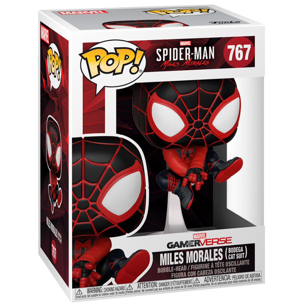 Figura POP de Marvel Spiderman Miles Morales Traje de Gato de Bodega