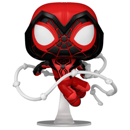 pop figure marvel spiderman miles morales crimson cowl suit