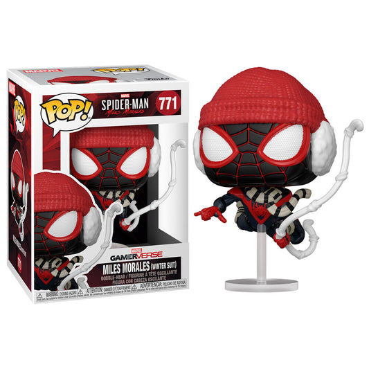 Figura POP de Marvel Spiderman Miles Morales con traje de invierno